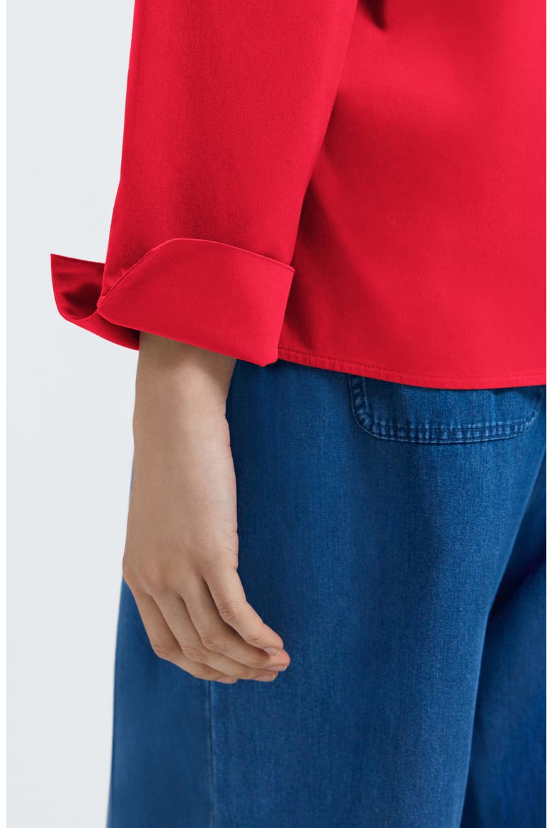 Tammy Ruffle Collar Cotton Blend Top, Alternate, color, SIMPLY RED