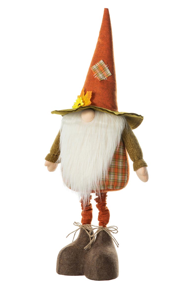 Telescoped Fabric Fall Gnome Standing Decor, Alternate, color, Orange