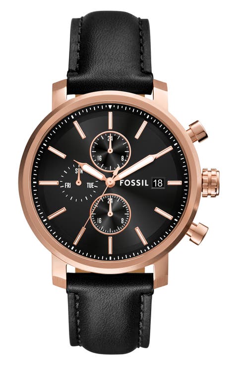 Rhett Leather Strap Watch, 43mm