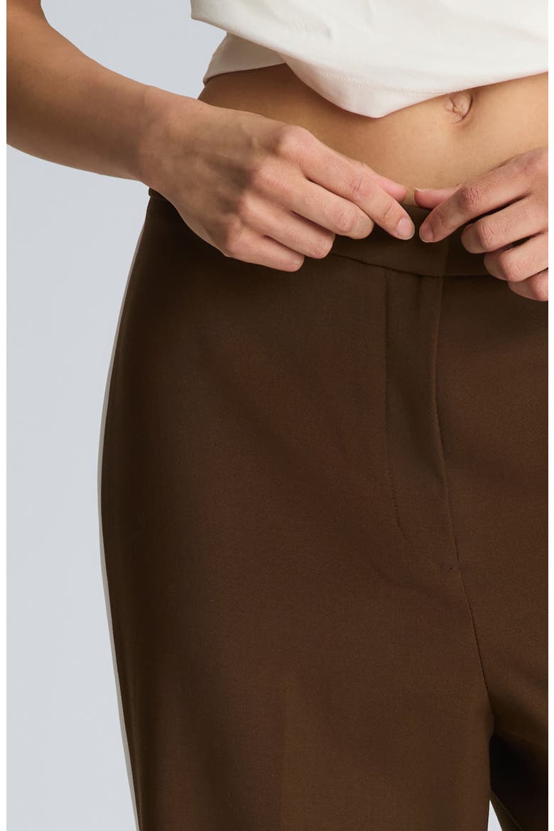 Side Stripe Wide Leg Pants, Alternate, color, BRUNETTE/ PURE WHITE