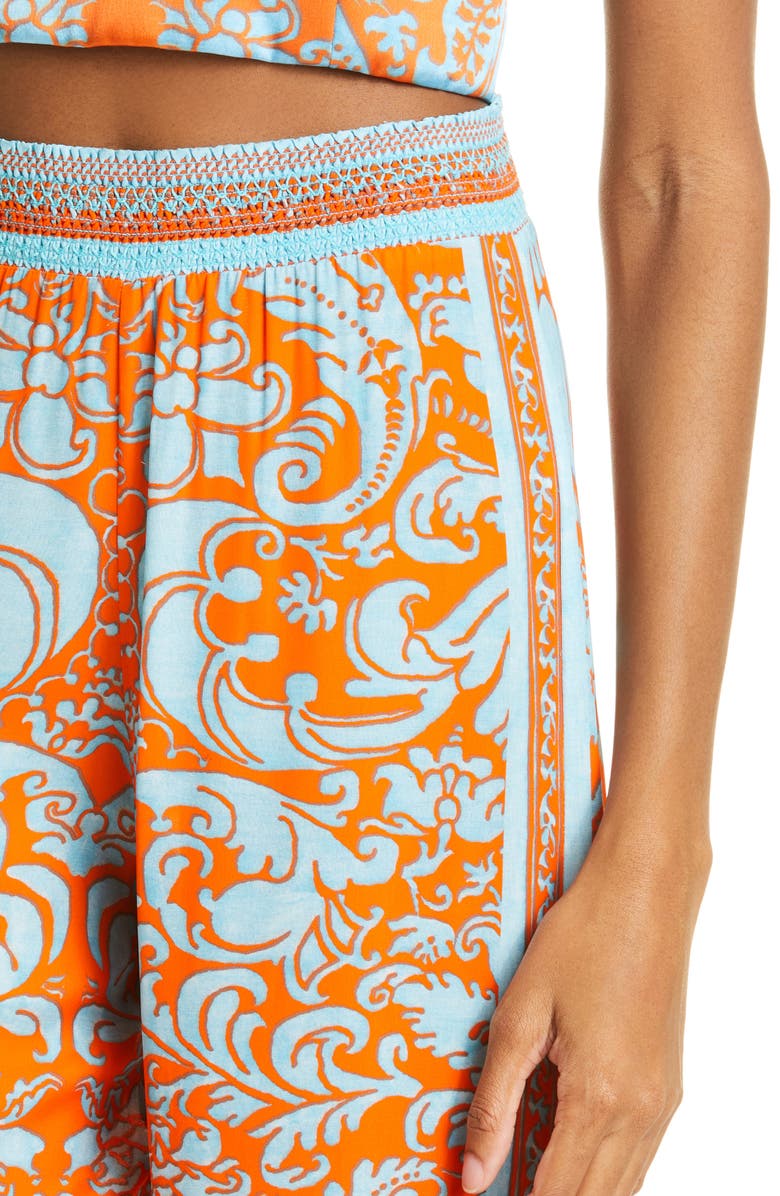 Alice + Olivia Athena Tapestry Print Wide Leg Pants, Alternate, color, 