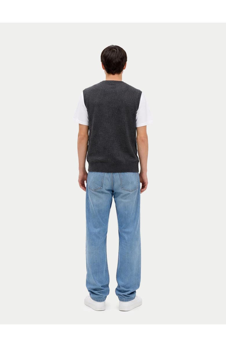 Gobi Cashmere Timeless V-Neck Cashmere Vest, Alternate, color, Charcoal
