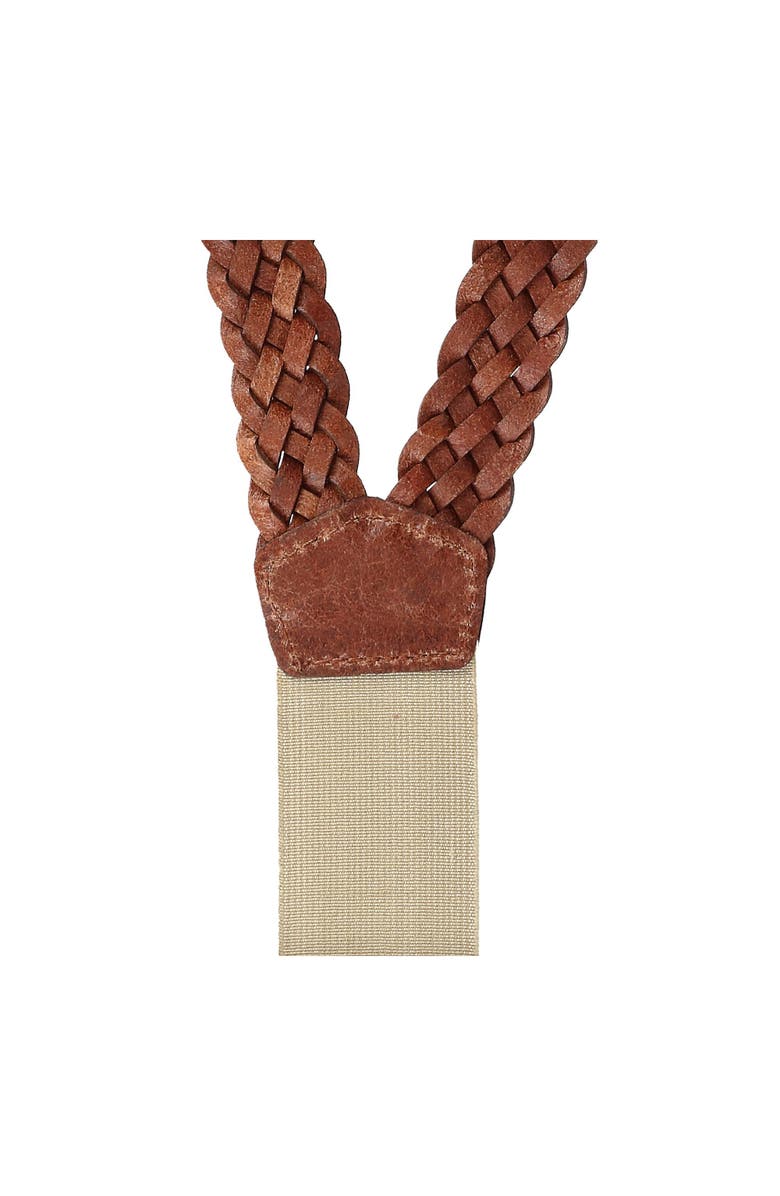 The British Belt Company Men
s Leather Turner Braided Button-end Suspenders, Alternate, color, Tan
