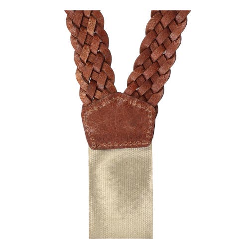 The British Belt Company Leather Turner Braided Button-end Suspenders In Tan