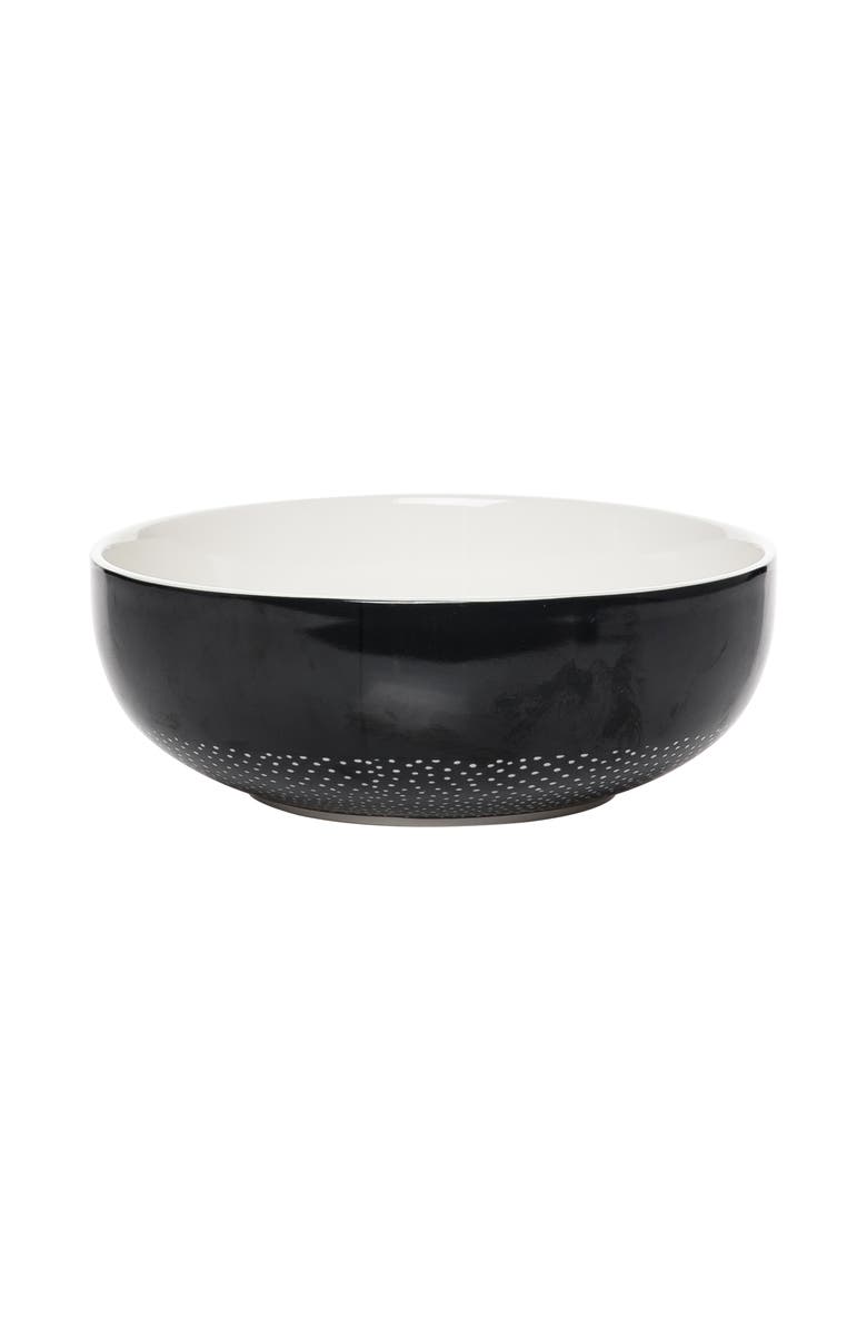 Totalee Gift Dot Patterned Serving Bowl Ceramic Black, Main, color,