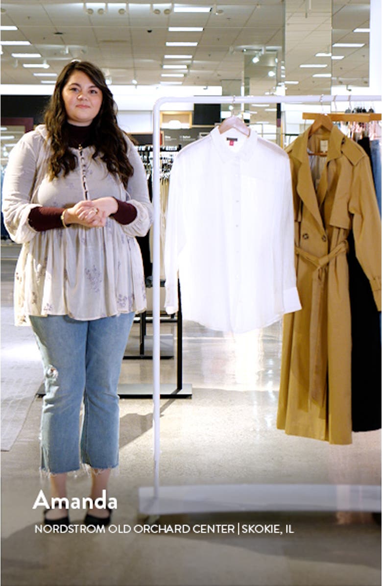 Oversize Long Sleeve Gauze Button-Up Shirt, sales video thumbnail