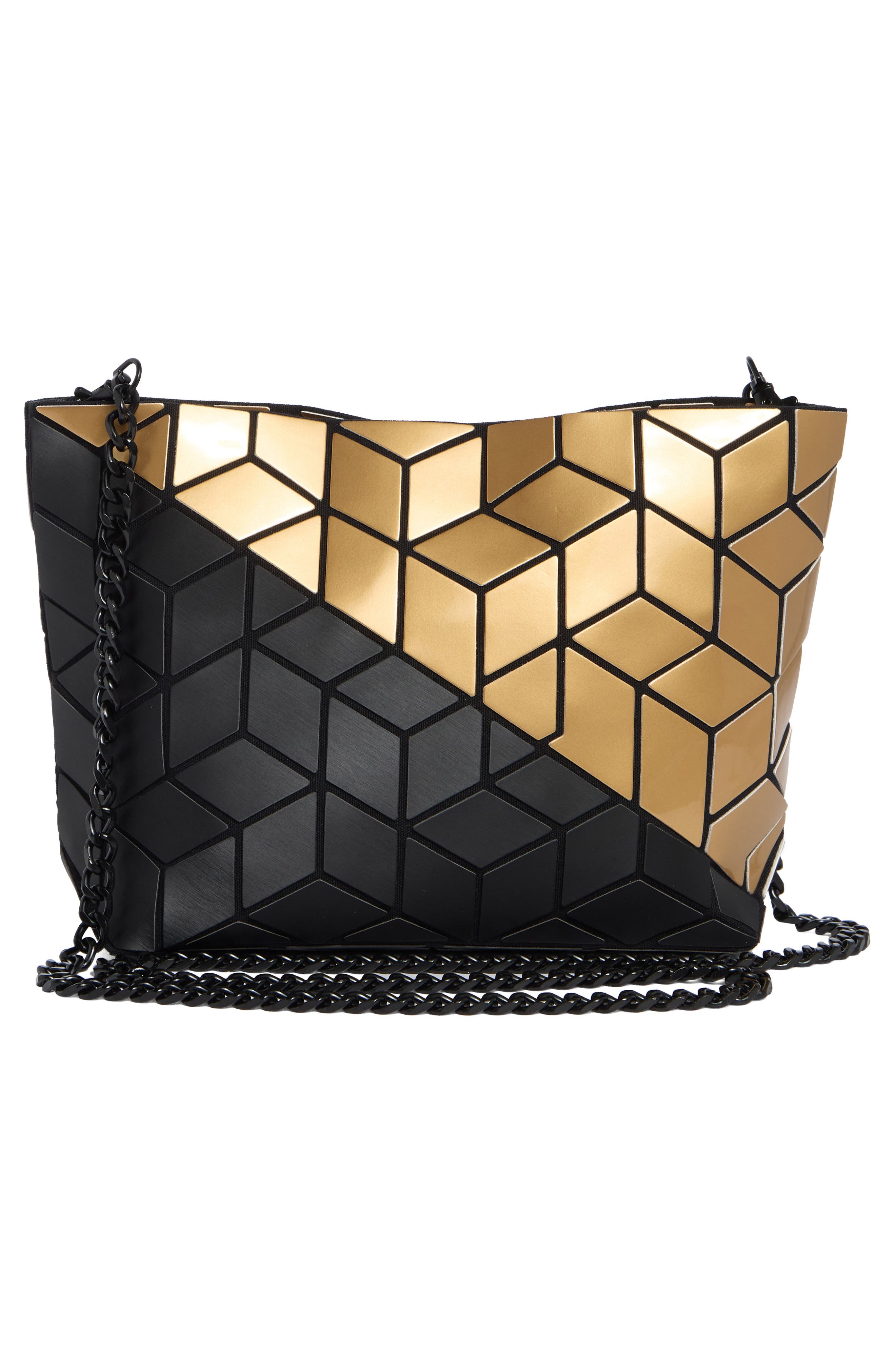 Diagnoal Geo Clutch, Alternate, color, BLACK/ GOLD