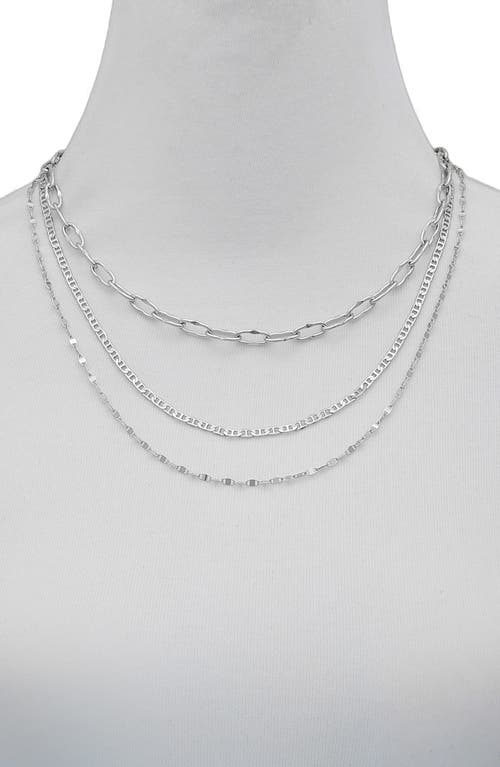 Vince Camuto Set Of 3 Chain Necklaces In Silver