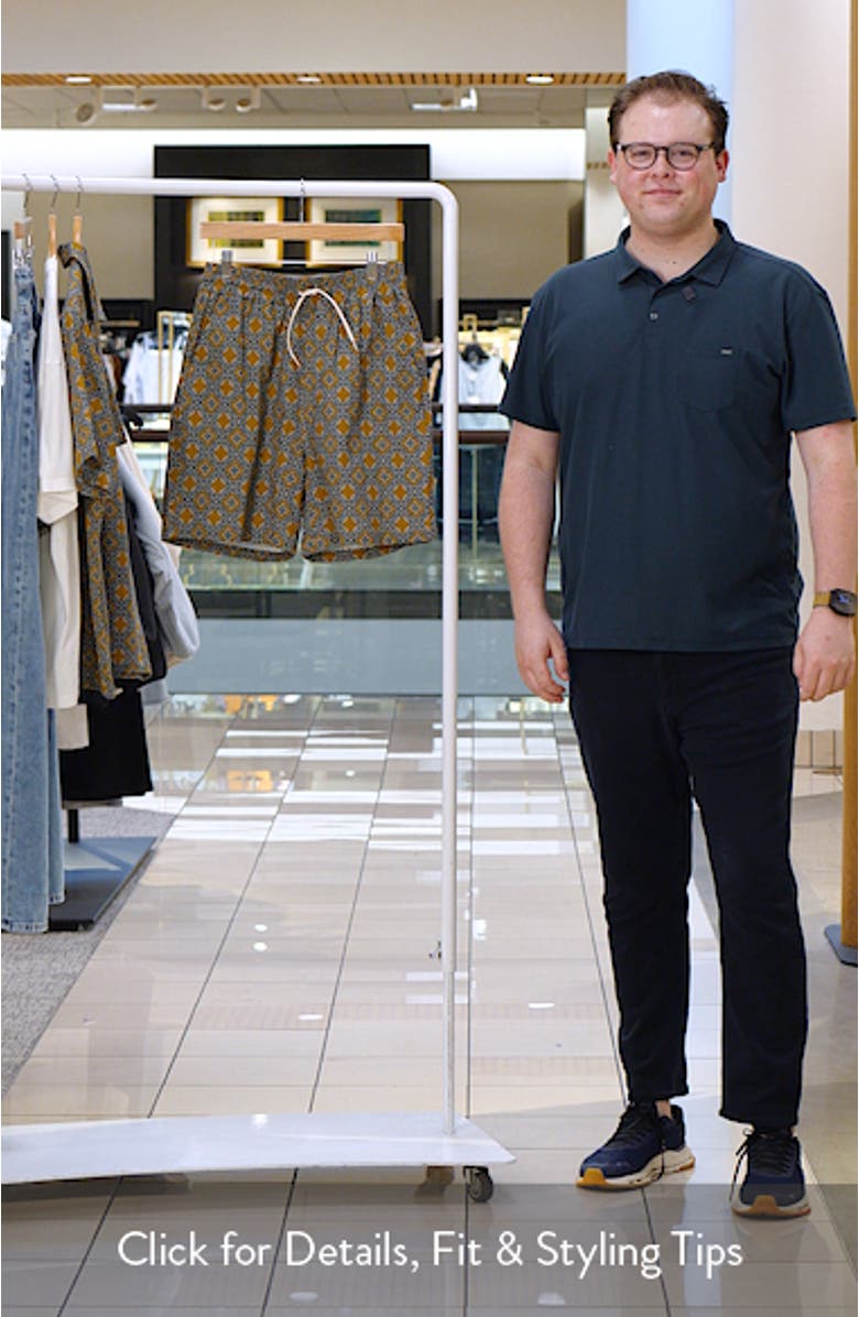 Harry Arabesque Print Organic Cotton Shorts, sales video thumbnail