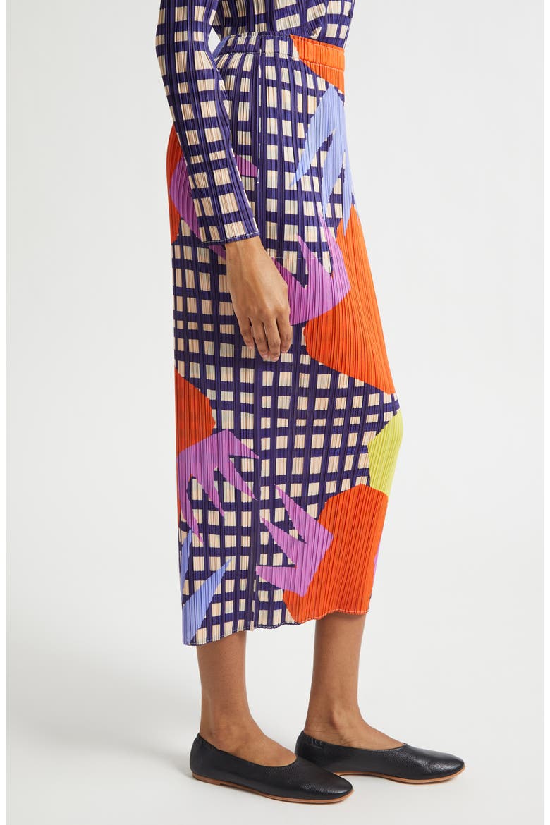 Market Plissé Midi Skirt, Alternate, color, TOMATO