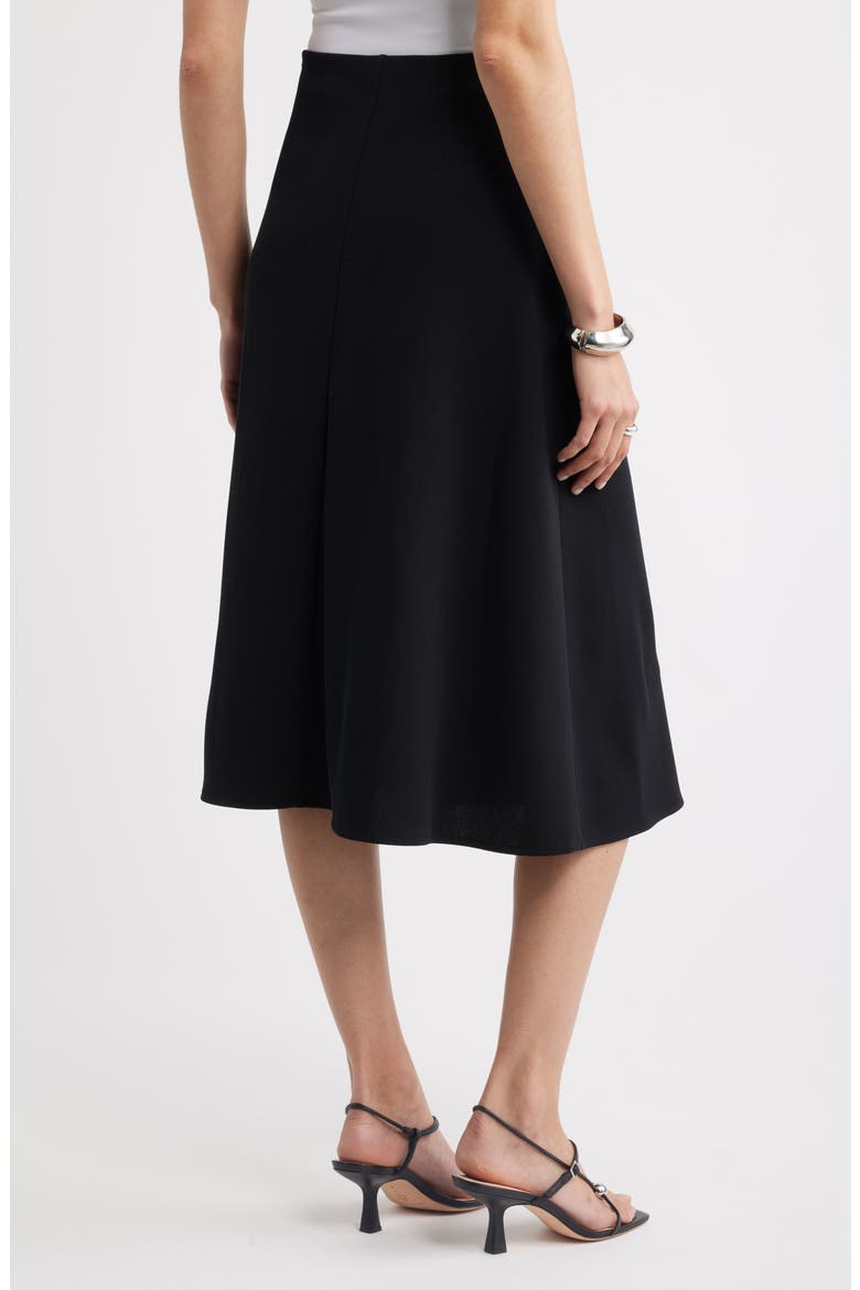 Twist Detail Midi Skirt, Alternate, color, BLACK