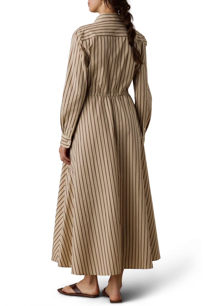 Catalina Organic Cotton Poplin Shirtdress, Alternate, color, DRIFT SAND STRIPE