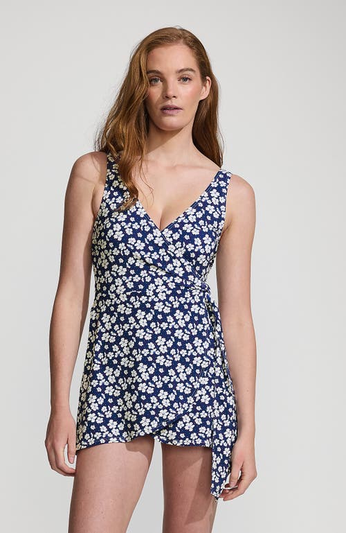 LANDS' END LANDS' END SIDE TIE MINI SWIM DRESS SWIMSUIT 
