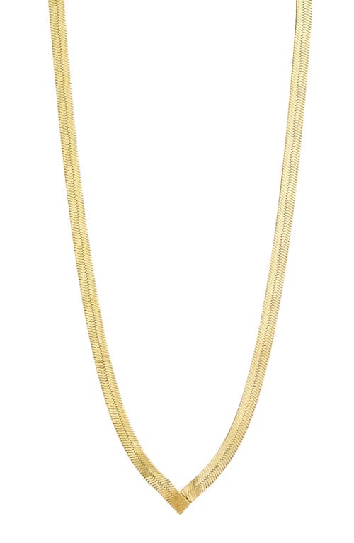Savvy Cie Jewels Italian Reversible Snake Chain Necklace In Gold