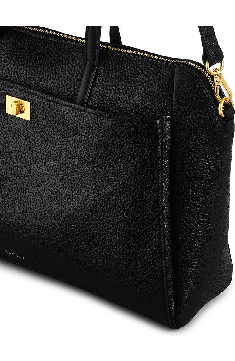 Radley Brook Avenue Pebbled Leather Satchel, Alternate, color, Black