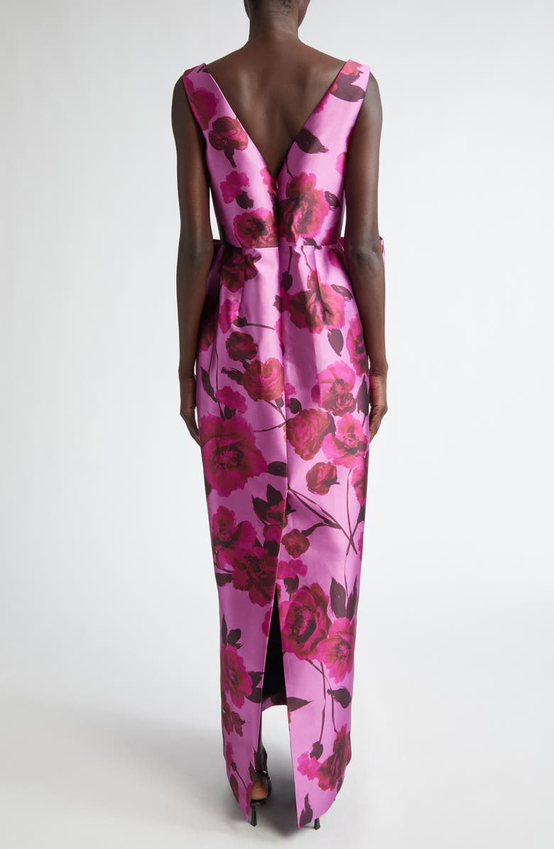 Erdem Bow Detail Floral Mikado Gown, Alternate, color, 