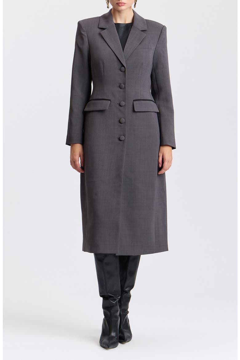 Hourglass Maxi Coat, Main, color, CHARCOAL GREY