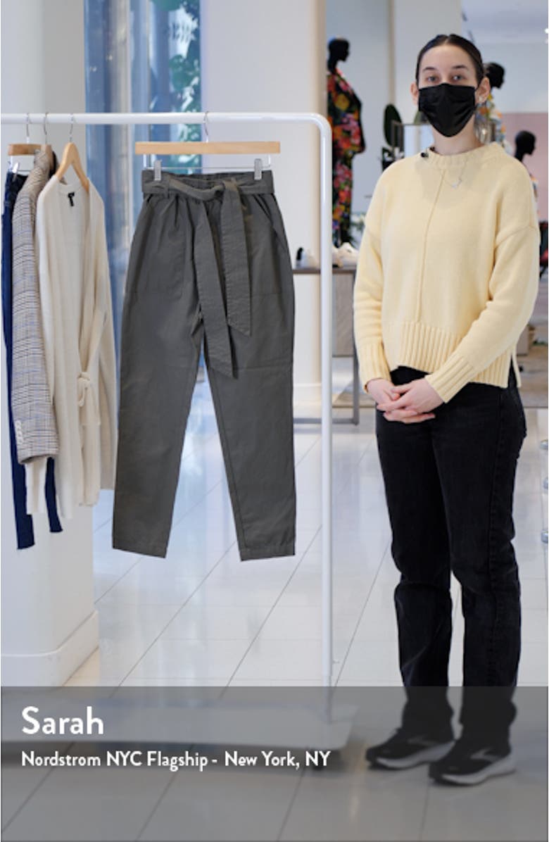Tie Waist Cotton Ankle Pants, sales video thumbnail