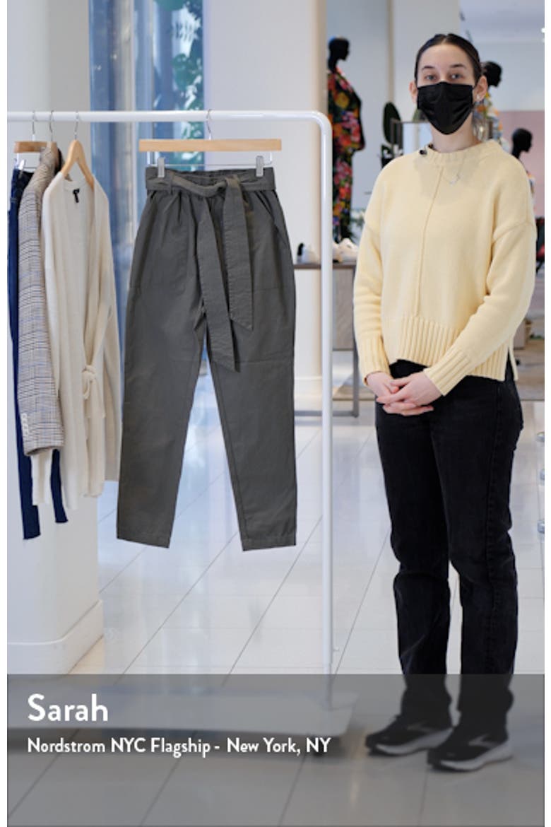 Tie Waist Cotton Ankle Pants video