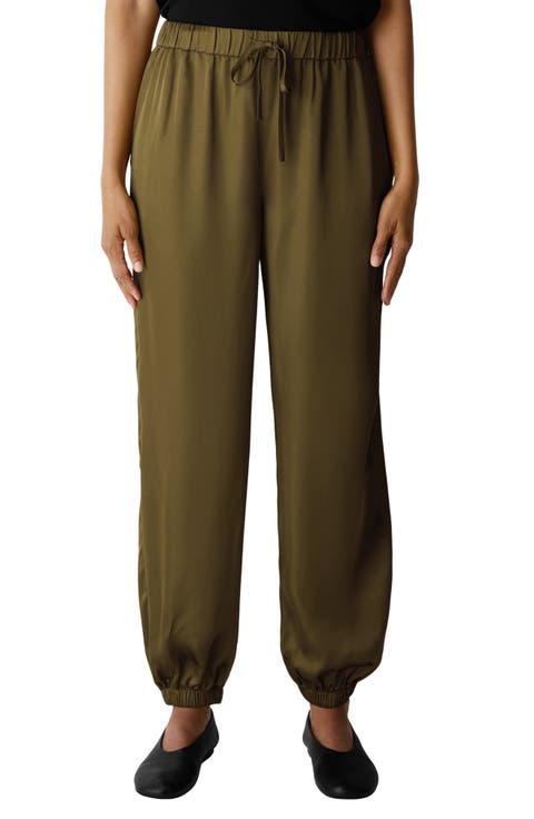 Satin Ankle Joggers