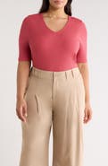 Liverpool Los Angeles Double Layer V-Neck Top