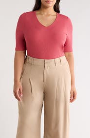 Liverpool Los Angeles Double Layer V-Neck Top