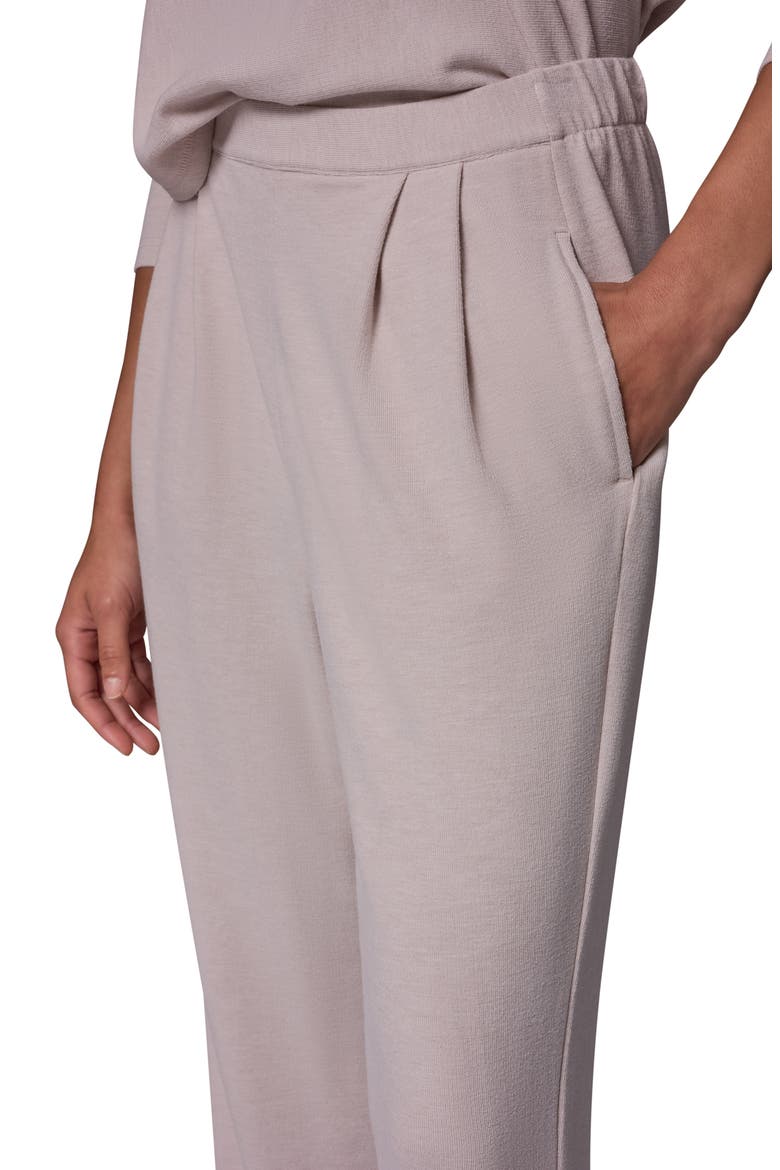 Pleated Brushed Jersey Pants, Alternate, color, OAT HEATHER