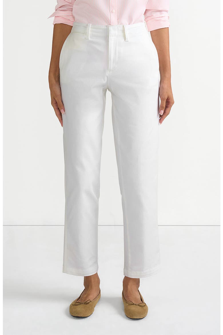 Mid Rise Classic Straight Leg Chino Ankle Pants, Alternate, color, White