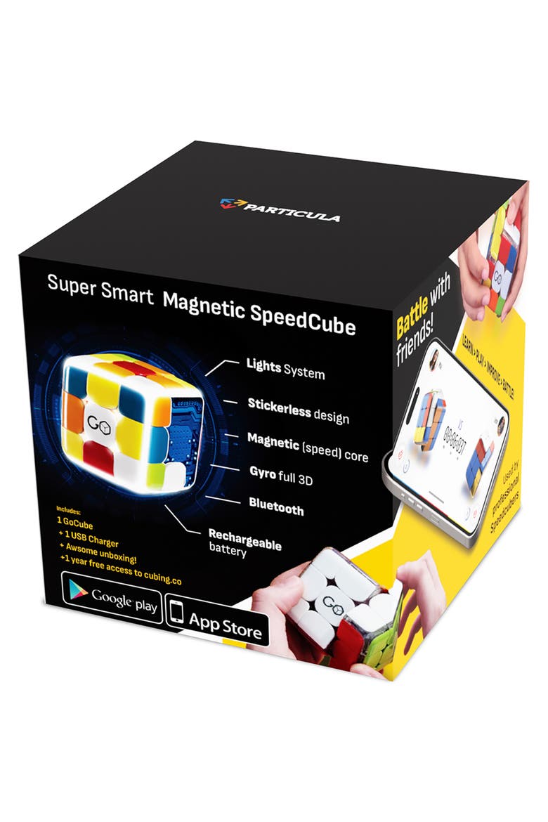 GoCube Edge Electronic Magnetic Speed Cube Brain Teaser, Alternate, color, Multicolored