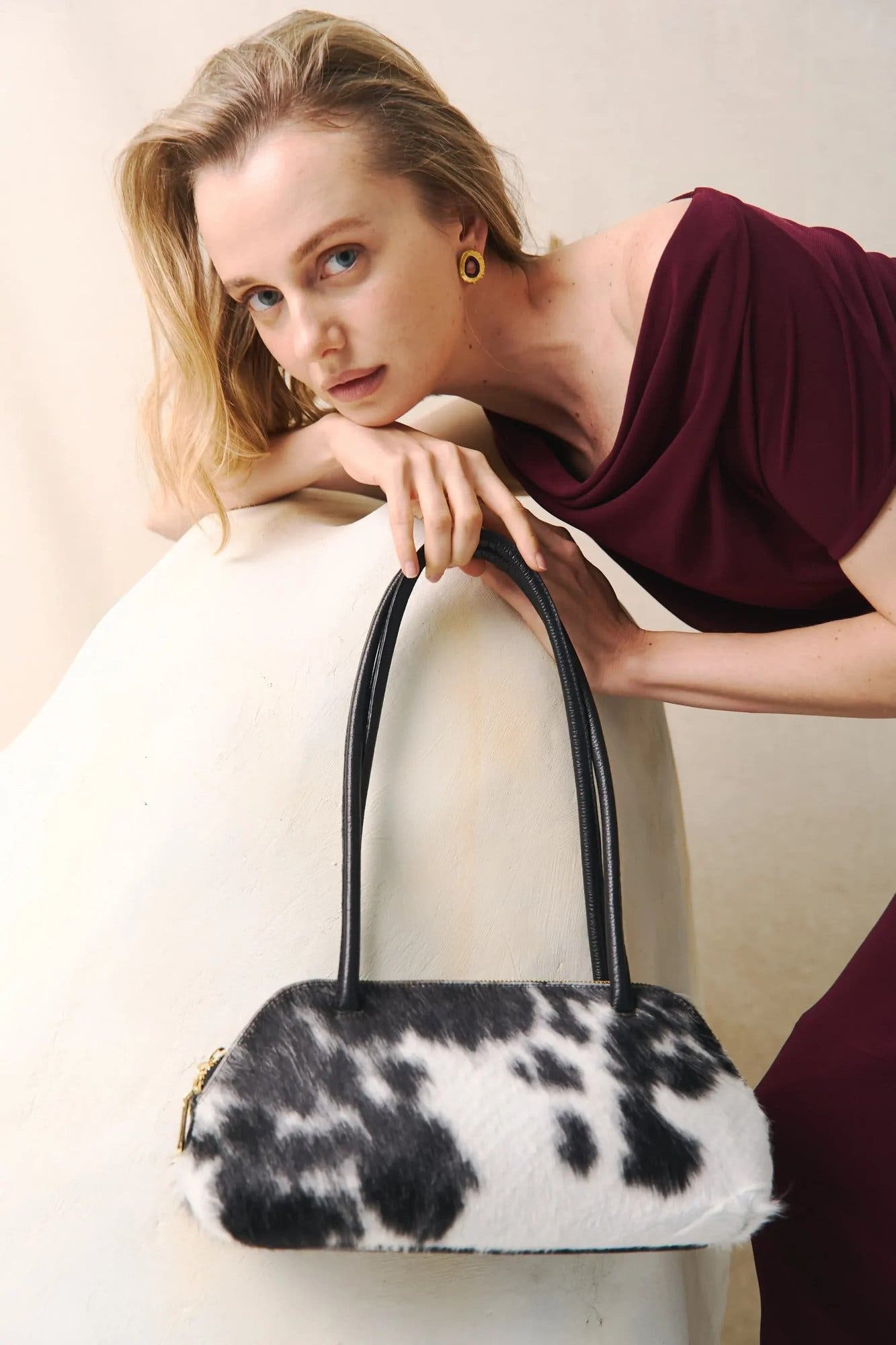 Ebène Monochrome Leather Bag, Alternate, color, Natural Hair