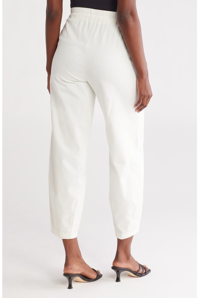 Stitch Detail Stretch Cotton Pants, Alternate, color, WHITE