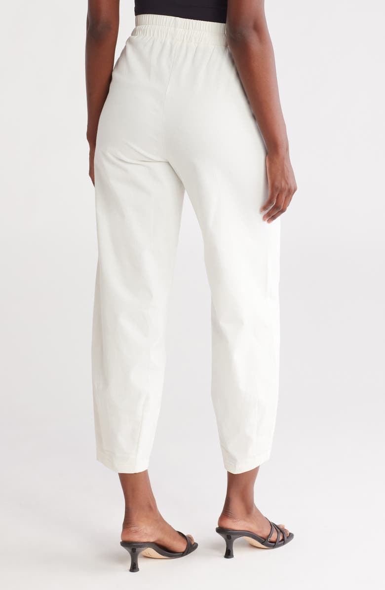 PATRIZIA LUCA Stitch Detail Stretch Cotton Pants, Alternate, color, White