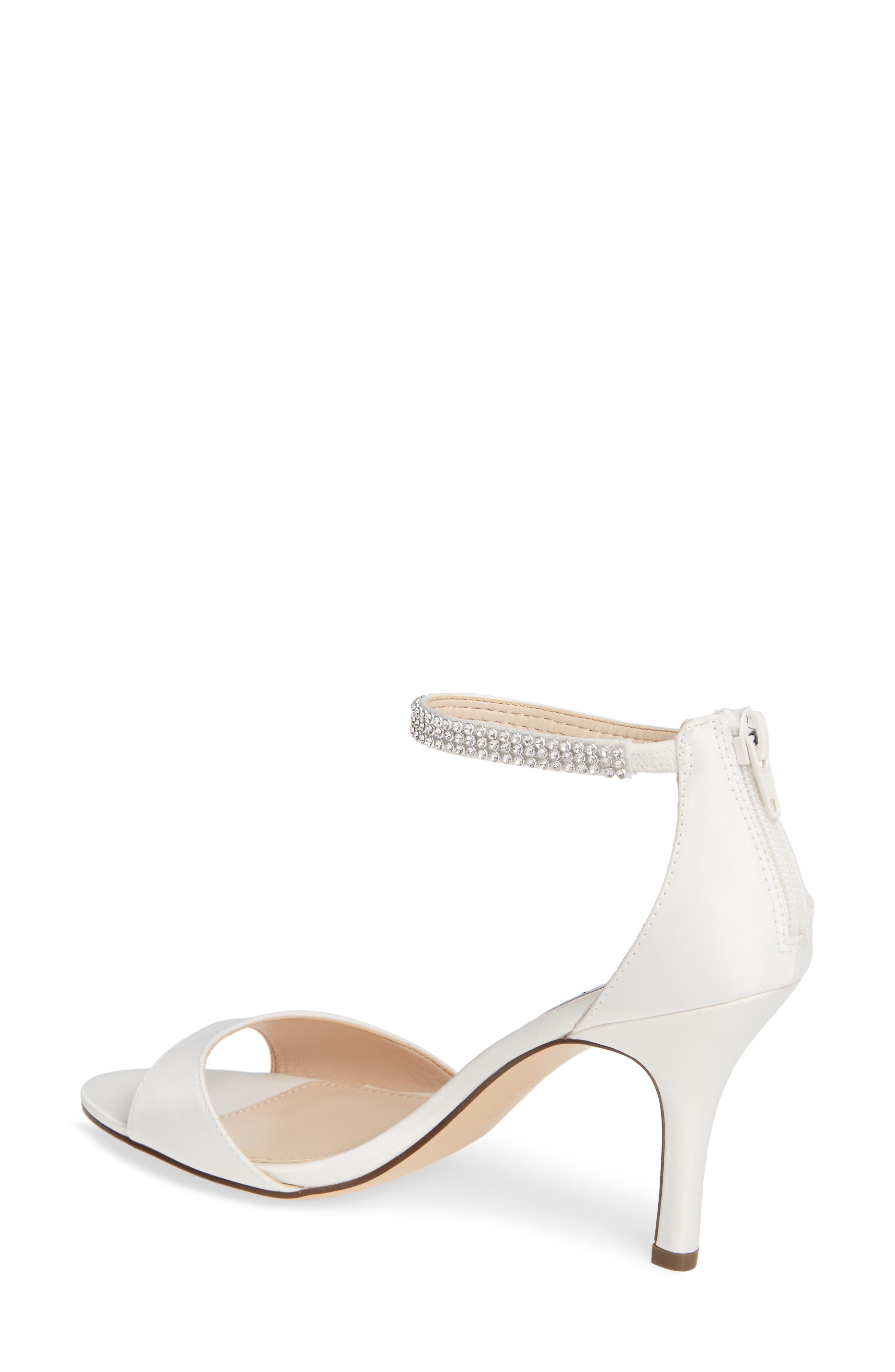 Nina Volanda Ankle Strap Sandal, Alternate, color, Ivory Satin