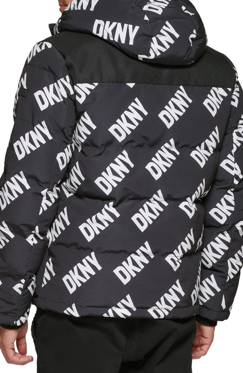 DKNY Puffer Jacket, Alternate, color, Grey White