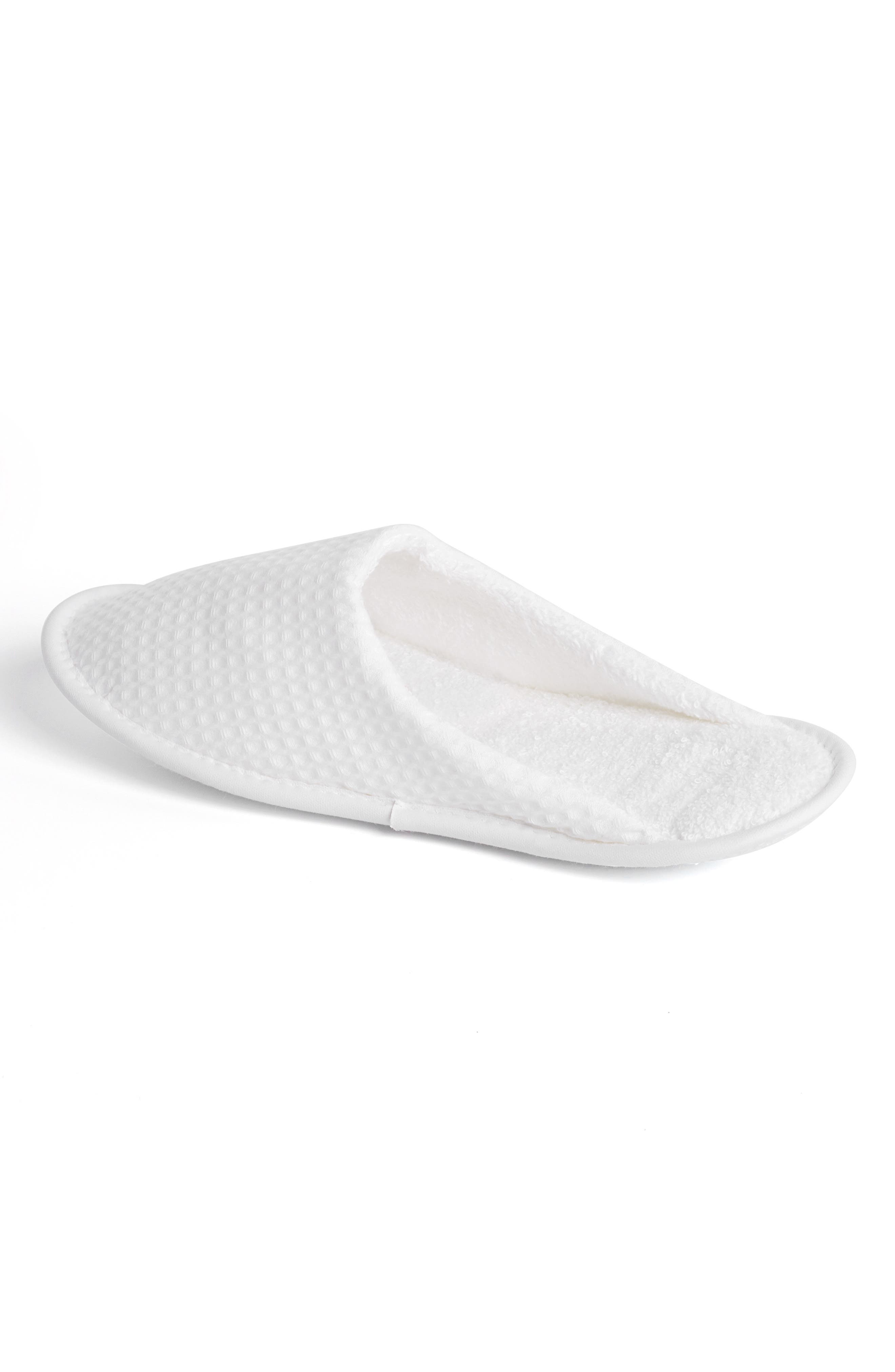 Unisex Waffle Slipper, Alternate, color, WHITE
