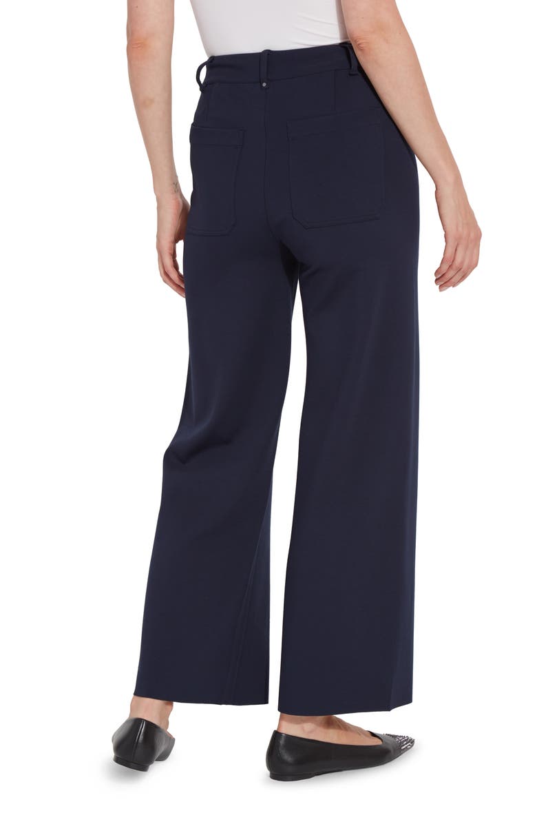 Lysse 'Lyssentials Erin High Waist Ankle Wide Leg Ponte Pants, Alternate, color, True Navy