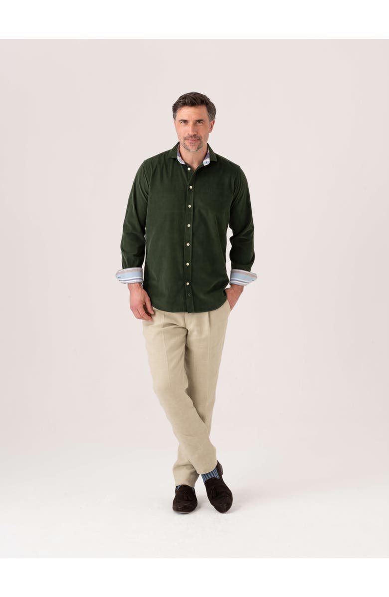 Koy Clothing Corduroy Long Sleeve Shirt, Alternate, color, Pine Green