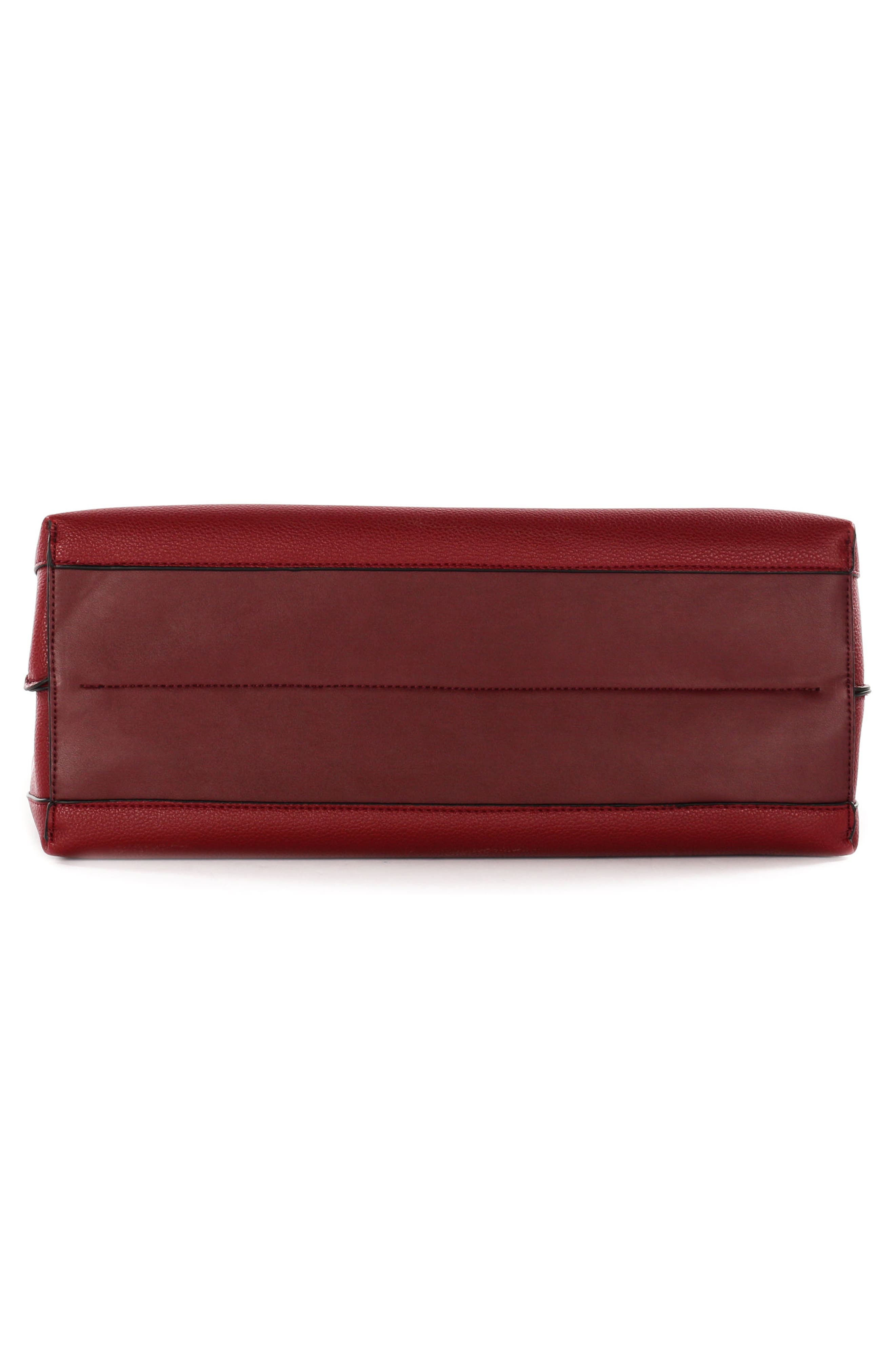 Céline Dion Symphony Faux Leather Satchel, Alternate, color, BURGUNDY