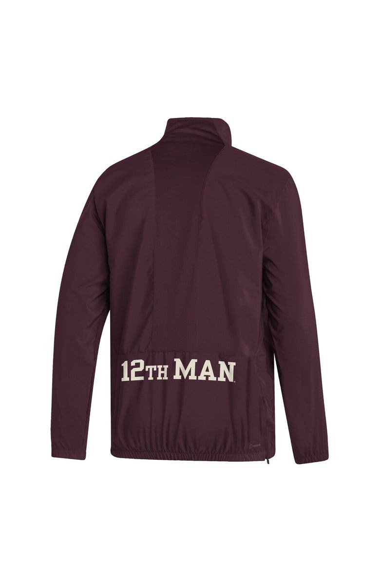 adidas Men's adidas Maroon Texas A&M Aggies Strategy Stadium AEROREADY Woven Half-Zip Jacket, Alternate, color,