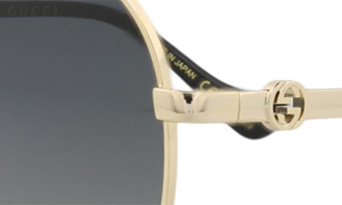 Gucci Novelty 59mm Round Sunglasses In Gold Gold Grey