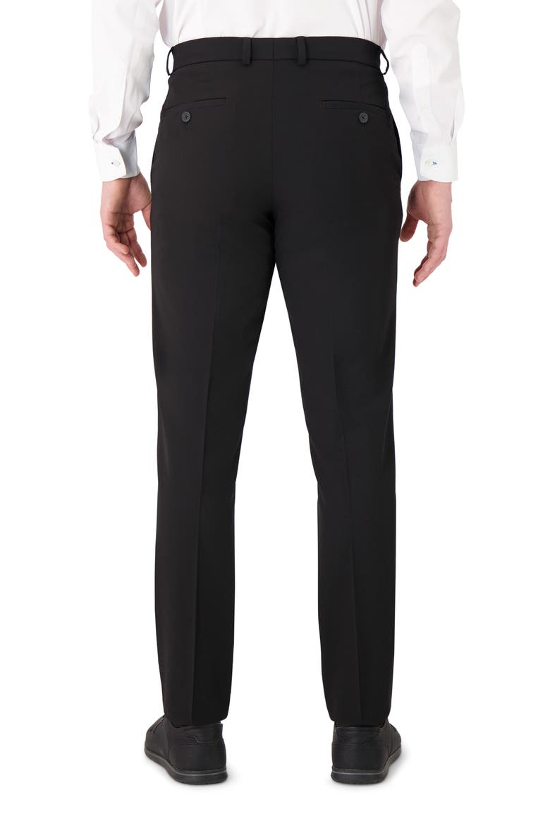 Vince Flat Front Stretch Dress Pants, Alternate, color, BLACK