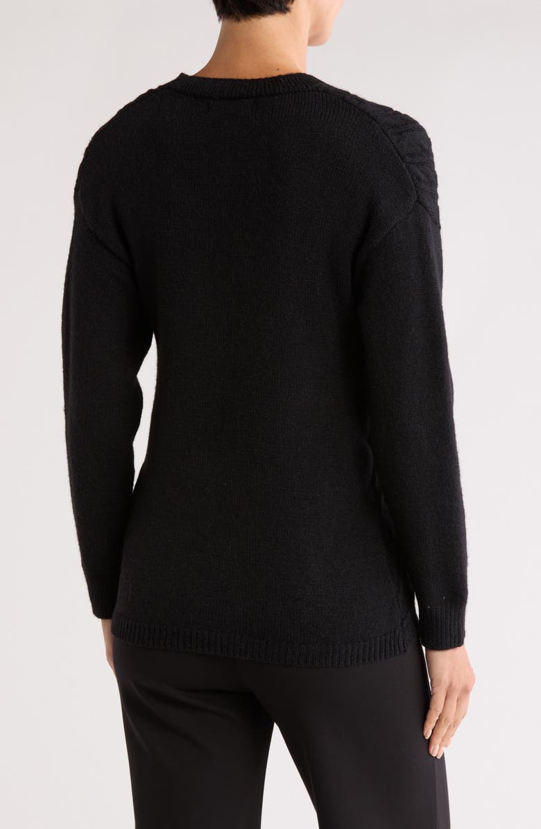 PATRIZIA LUCA Crossover Cable Knit Sweater, Alternate, color,