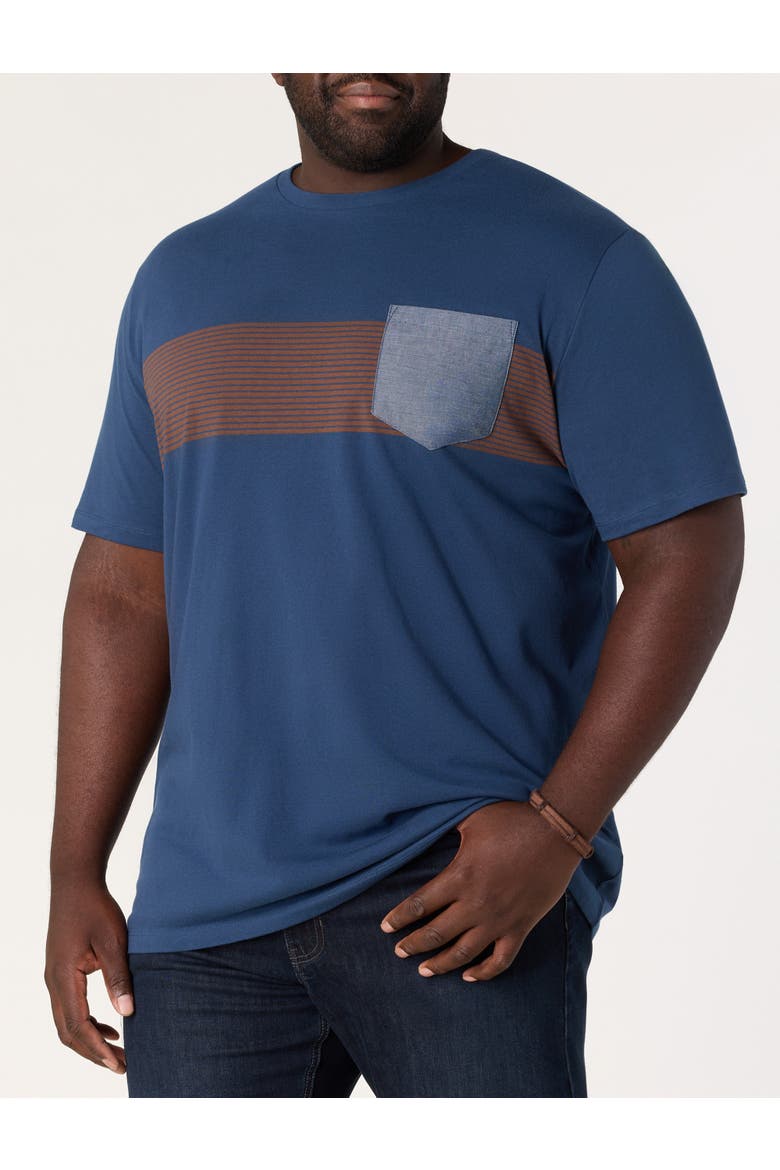 Big & Tall Contrast Colorblock Moisture-Wicking T-Shirt, Main, color, INSIGNIA BLUE