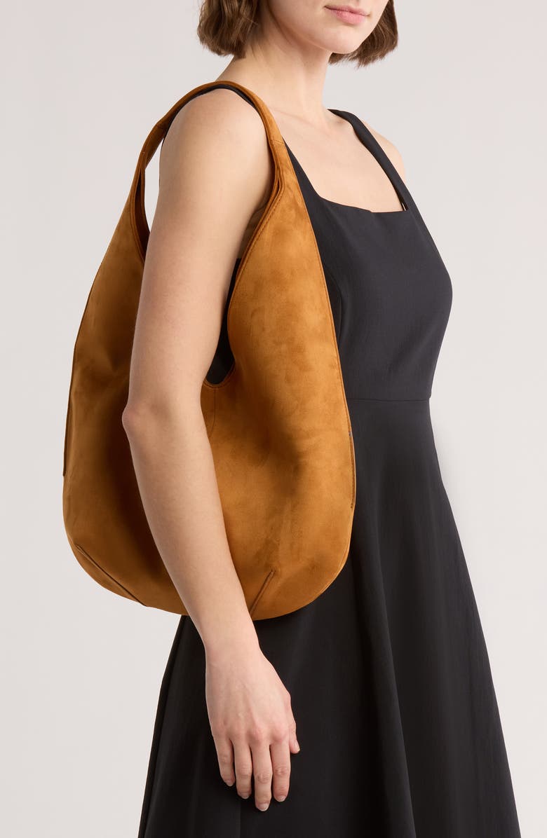 JW PEI Dara Faux Suede Hobo Bag, Alternate, color, Yellowish Brown