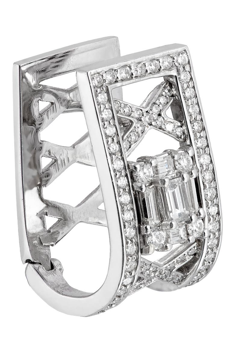 Clarity Lattice Diamond Hoop Earrings, Alternate, color, 18KWG