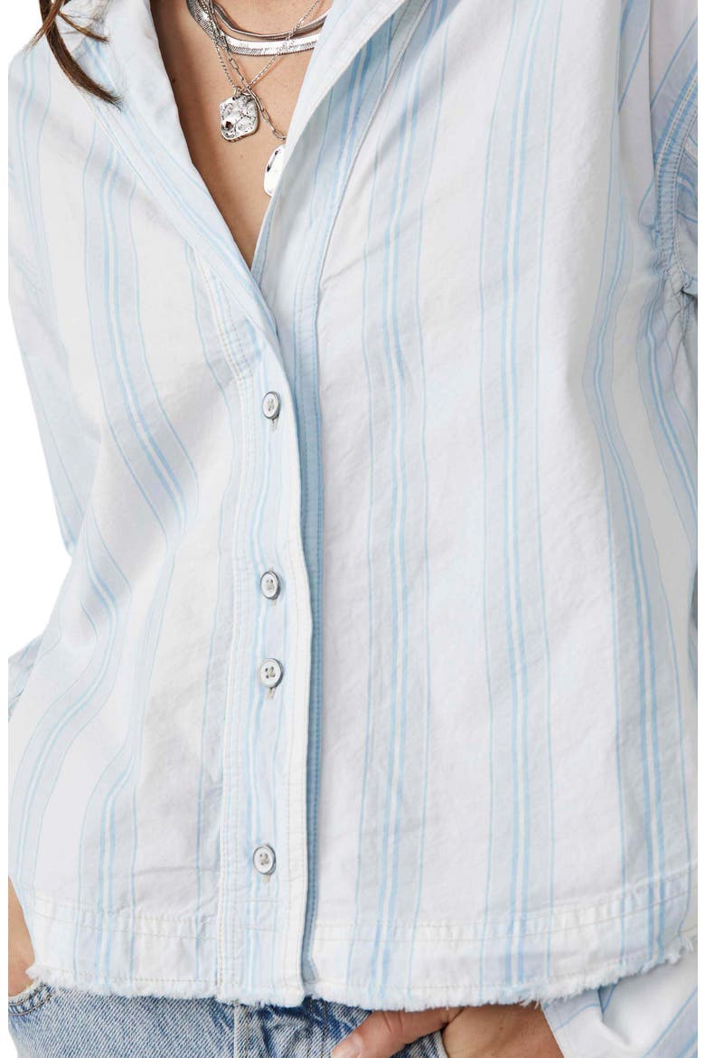Kelia Stripe Trapeze Button-Up Shirt, Alternate, color, CRISP WHITE COMBO