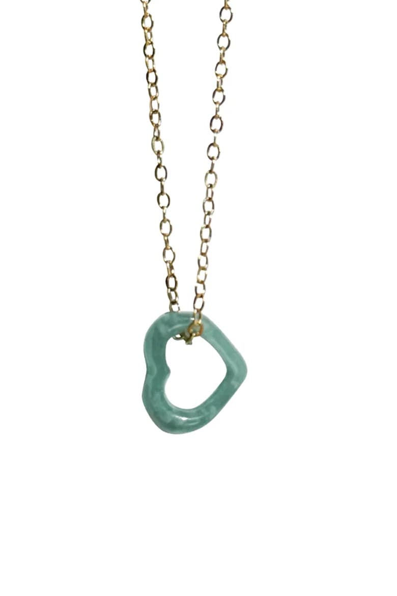 Blue Heart Jade Pendant Necklace, Main, color, Blue