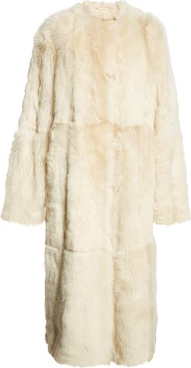 Toteme Silky シアリングロングコート Silky shearling coat eggnog – TOTEME