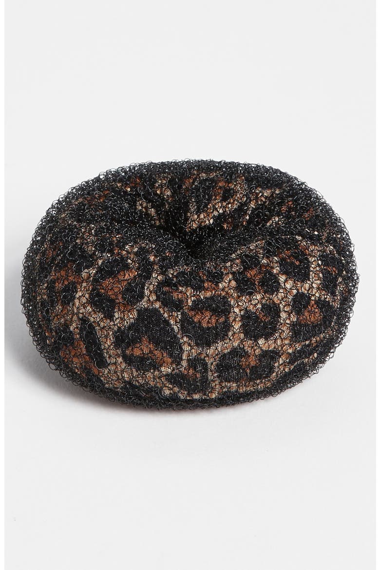 Leopard Large Bun Shaper, Main, color, BRUNETTE