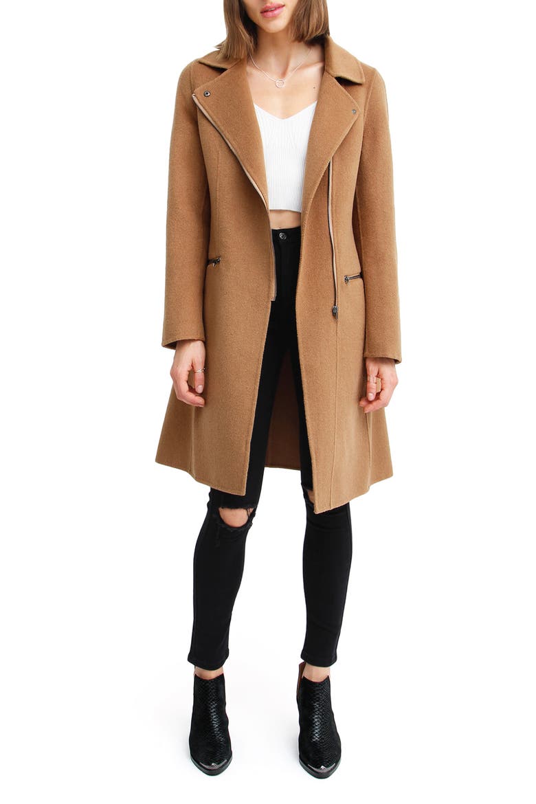 BELLE AND BLOOM Last Chance Wool Blend Coat, Main, color, CAMEL